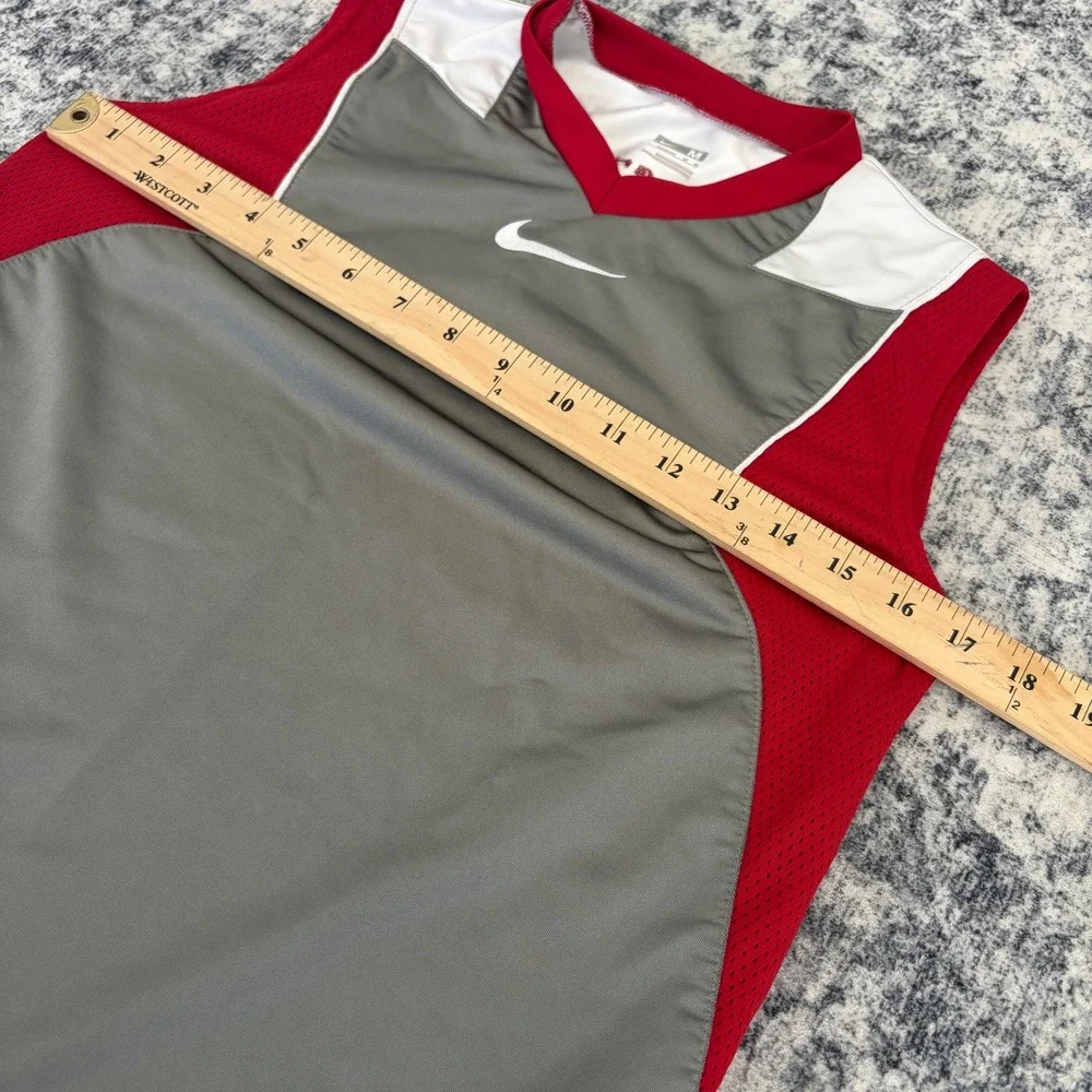 Nike Flight Basketball Jersey Grey Red Tank Top Kids Medium 341383-009